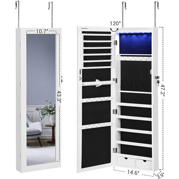 Latitude Run® Askins 14.1'' Wide OverTheDoor Jewelry Armoire with